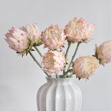 3 PCS Artificial King Protea 25 Inch Fake Bouquet Tropical Pink2 Flower