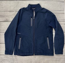 ZERO RESTRICTION Men Large Blue Soft Shell Full Zip Pocket Wind Rain Golf Jacket