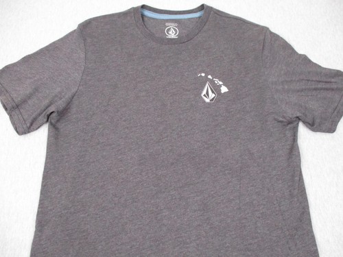 Volcom Shirt Mens Medium Gray Hawaii Modern Fit Islands Graphic Tee Surf Skate