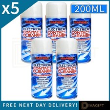 5 x ELECTRICAL CONTACT CLEANER 200ML SWITCH CLEAN AEROSOL SPRAY CAN DIRT REMOVER