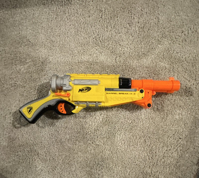 NERF N-Strike Barrel Break IX-2 Dart Blaster Yellow/Orange 2011 Good Condition 