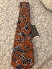 DANIEL CREMIEUX SIGNATURE COLLECTION TIE LIMITED EDITION SILK Orange Paisley