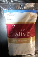Hanes Alive Support Pantyhose Non Control Top Sheer Toe 3 Pack 3013 Natural