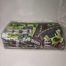 Carpet Playmat with 12 Pull-Back Cars for Kids 3 /Jumbo City Play Rug-NWT-58.5