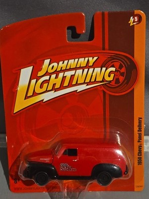  Johnny Lightning 1950 Chevy Panel Delivery Wagon Red And Black Chevy