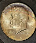 Choice 1964 P Kennedy Half, Rainbow Toning, & DDO