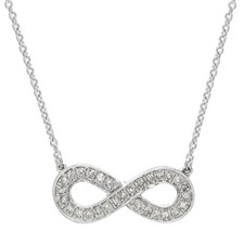 0.27 Carat Diamond Infinity Pendant Necklace in Sterling Silver - 18 Inches Long