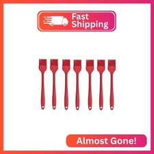Silicone brush, Oil Brush for BBQ Kitchen Cooking Baking and Grilling 7 PCS,red