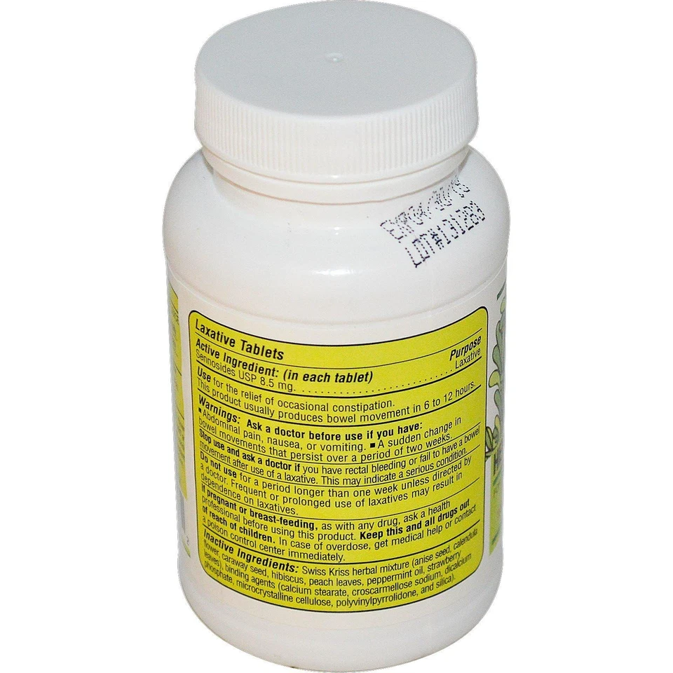 Swiss Kriss Herbal Laxative Tabs 250 Count Pack of 3 Triple Value Pack - Image 2 of 4