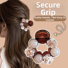 for For Women's Pearl and Rhinestone Hair Claw Camellia 4.5 x 2.5 cm