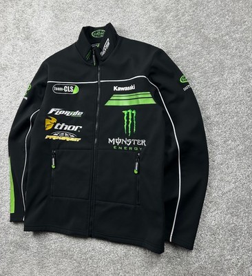 【グッドデザイン】KAWASAKI MONSTER レーシングジャケット　XL Kawasaki Monster Energy Racing Jacket Men's Size L | eBay