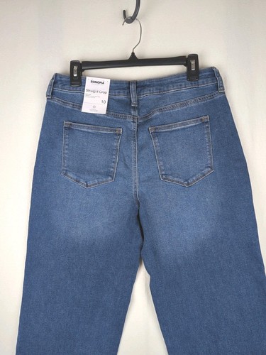 Jeans donna Sonoma nuovi con etichette taglia 10 blu denim crop gamba dritta vita alta prezzo al dettaglio consigliato - $ 44 - Foto 7 di 16