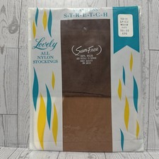 Vintage Stockings 1960s  Lovely  Brand Size Medium Spice Brown 9.5-10