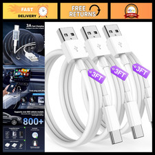 3-Pack USB C Charger Cable for iPhone 17/16/15, 3FT USB A to C Charging Cord for