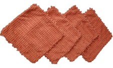 Rust BOHO Pom Pom Throw Pillow Covers 18x18 Set of 4 Soft Textured Orange