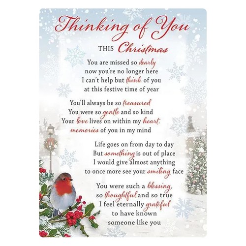 Loving Memory Open Graveside Christmas Memorial Card - Thinking of You ...