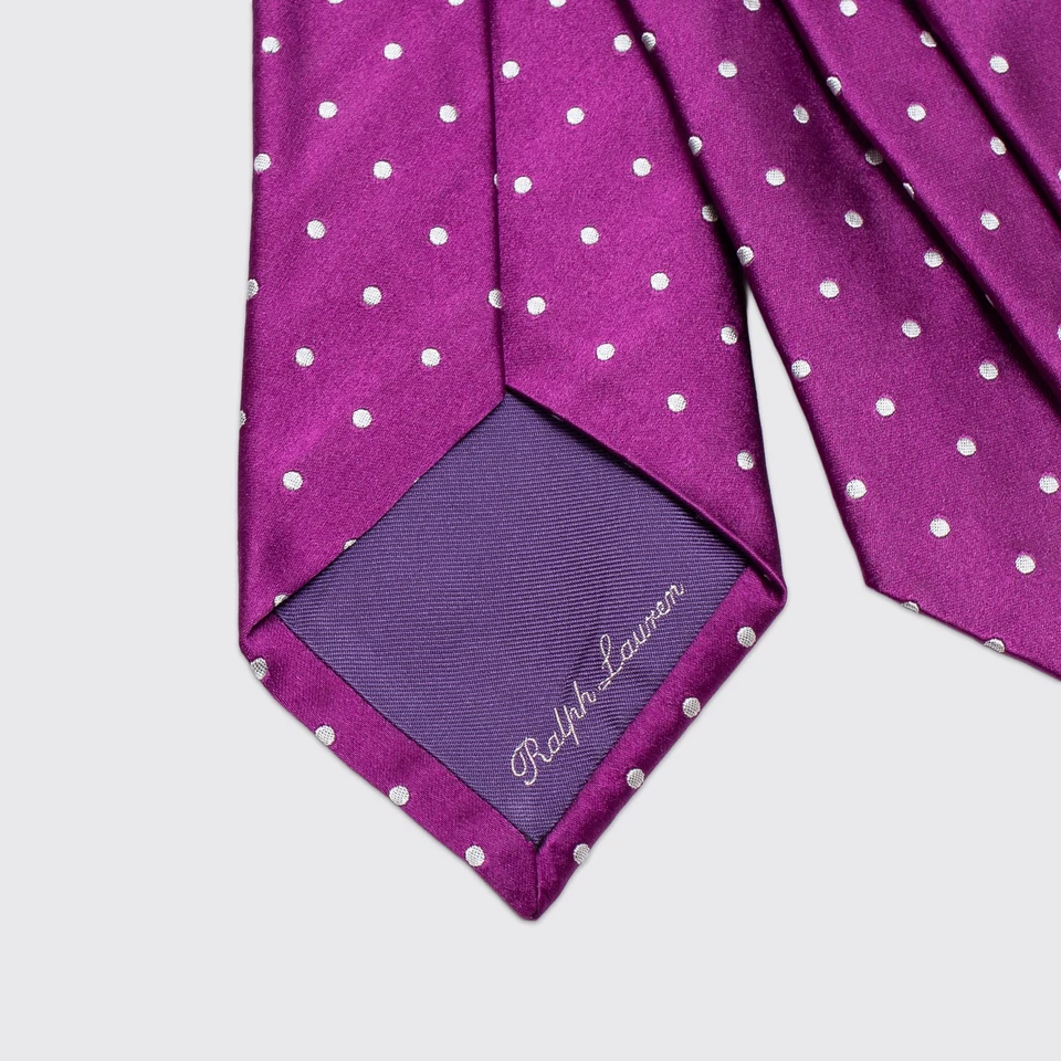 Corbata Ralph Lauren Etiqueta Púrpura Lunares Hecha en Italia Foto 2 de 2