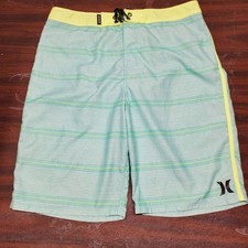 Hurley Mens Size 30 Fluorescent Swimming Trunks Boardshorts Water Swim Striped