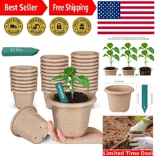 30 Pcs Peat Pots for Seedlings, 4.33 inch Biodegradable Seed Nursery Pot with...