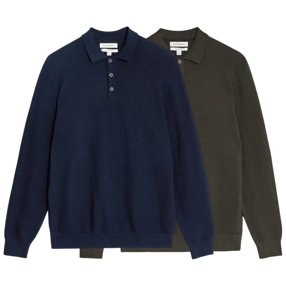 Mens M&S AUTOGRAPH Knitted Textured Long Sleeve Polo Shirt Sizes S M L XL
Opens in a new window or t