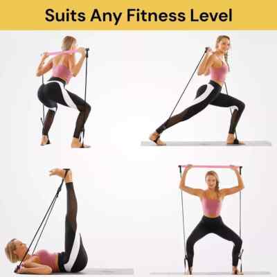 Tragbare Pilatesstange Kit mit Widerstandsbändern verstellbar Übungsstock zum Straffen