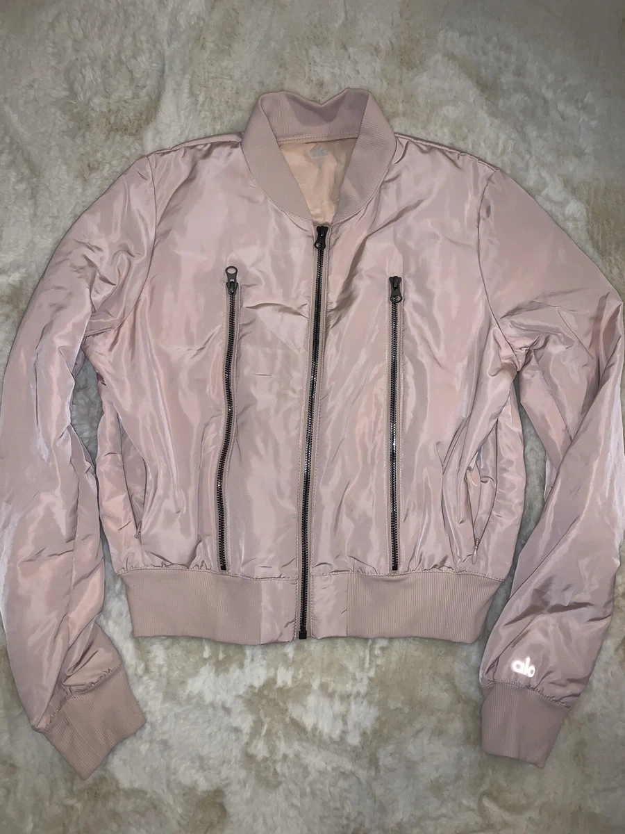 ALO YOGA OFF DUTY BOMBER JACKET • PINK • NWOT