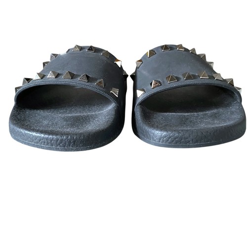 Valentino Rockstud Rubber Slider Sandal Fit Wmn’s US 6.5/7 Black Studded Slides - Picture 8 of 14
