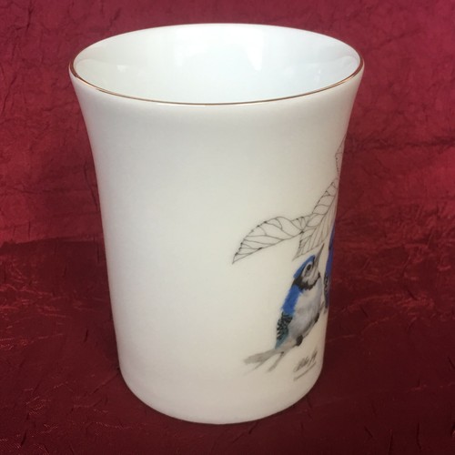 OTAGIRI JAPAN - BLUE JAY MUG CUP - DESIGN GIBSON GREETING CARDS - W GOLD TRIM - Picture 3 of 7