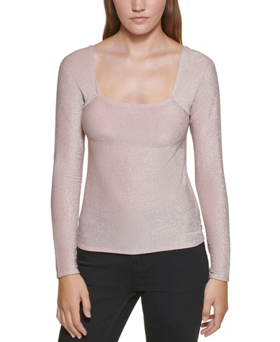 Calvin Klein Damen-Top mit eckigem Ausschnitt schimmernd Größe Large - Bild 1 von 1