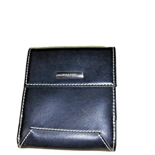 Nine West Dark Black Nylon Tri Fold Snap Closer Wallet