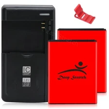 Long Lasting 2x 1520mAh Battery Charger Bracket for Alcatel Go Flip 4044N Phone