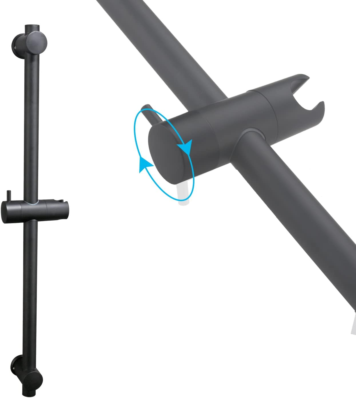 Shower Slide Bar 24 Inch for Bathroom with 360° Adjustable Handheld Shower Holde