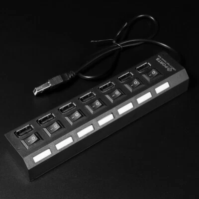 LocoLee USB Hub für Lego DIY Decor Licht Beleuchtung Set Weiß/Schwarz (4/7 Port)