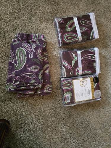 2 Piece 100% Cotton Flannel Pillow Cases Traditional Paisley Pillowcase Set - Picture 3 of 5