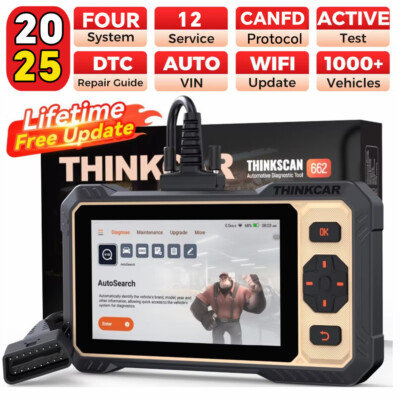 ThinkScan 662 FCA OBD2 Scanner Car Bidirectional ABS SRS Engine Diagnostic Tool