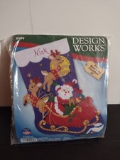 NEW Design Works Christmas/Santa Felt Stocking Kit "Moonlit Ride" Kit  5089