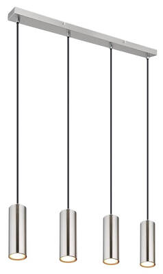 Globo Robby LED Hängeleuchte 4-fach 3W Warmweiß Nickel Matt, Metall Ø6cm 57911-4
