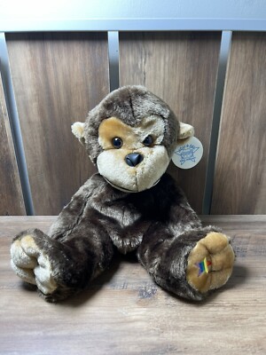 Noah's Ark Animal Workshop Plush Monkey Teddy Bear Rainbow