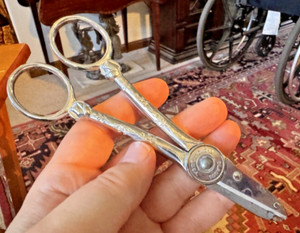 Pair of Vintage Silver-Tone Clauss Garden Club Rose Bush Scissors Pruning Shears