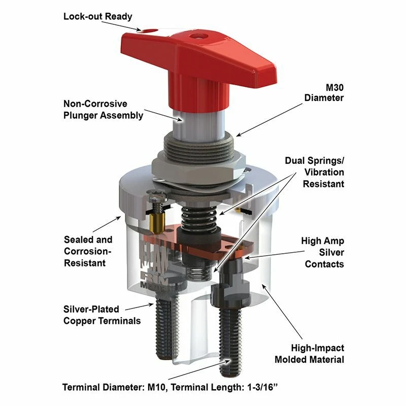 Interruptor grande Flaming River FR1046 500 con soporte de bloqueo Foto 3 de 4