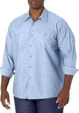 Red Kap Men's Industrial Long Sleeve Work Shirt, Light Blue