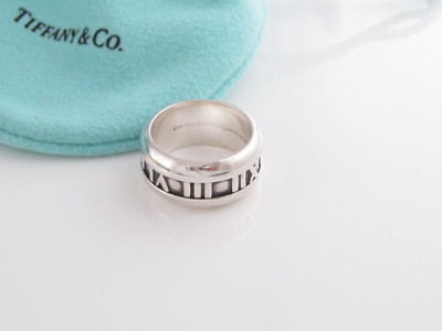 Tiffany & Co RARE Silver Atlas Roman Numeral Ring Sz 5 | eBay UK