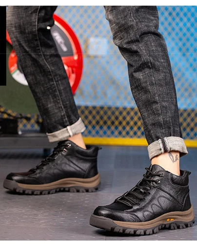 Men Safety Shoes Work Boots Steel Toe Shoes Safety Boots Anti-Smashing Sneakers - Picture 18 of 25