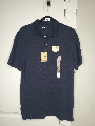 NWT $30 Sonoma Weekend Polo Shirt Adult Medium M Navy Blue Golf