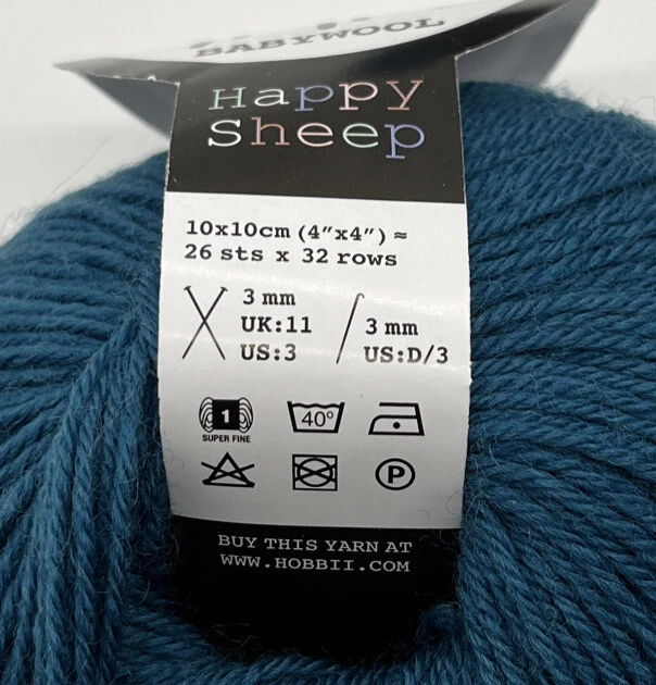 Hobbii Happy Sheep Baby Wool Yarn "Teal" 4 Skein #552 - Image 3 of 3