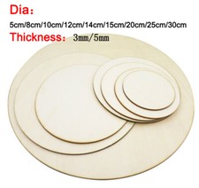 5cm-30cm Round chips Plywood Model Wooden Plate Circle Wood Sheets for DIY Craft