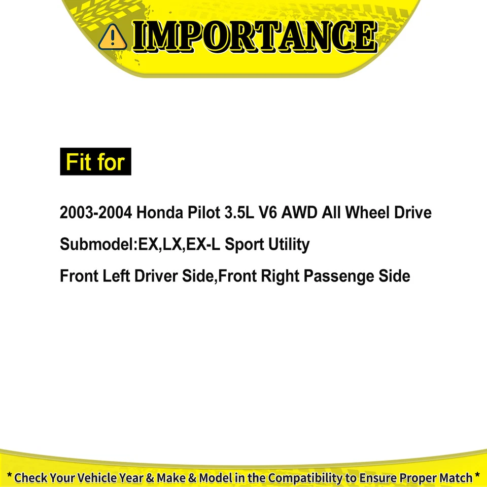 Conjunto de eje de junta de eje CV delantero para Honda Pilot AWD 3,5 L V6 2003 2004 Foto 2 de 4