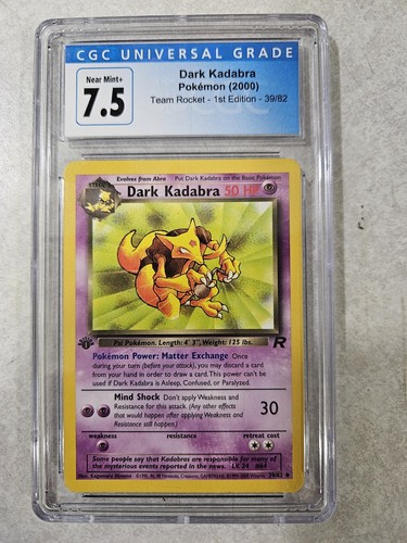 Dark Kadabra (1st Edition) graded CGC 7.5 for sale on eBay