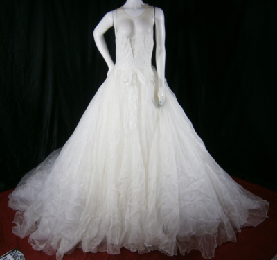 clara organza dress Clara | Transformable Organza A-Line Gown with Cape & Slit