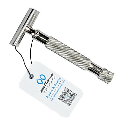 Xcellence Double Edge 2 in 1 Safety Razor Steel Handle Plus 5, 7 o Clock Blades